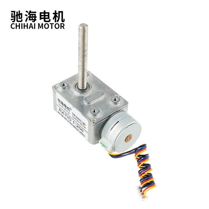 55mm M6 Threaded Shaft Worm Gearbox 25BY Stepper Motor